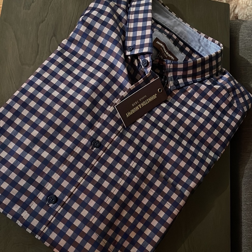 JOHNSTON & MURPHY Button Down Shirt. Size X-Large